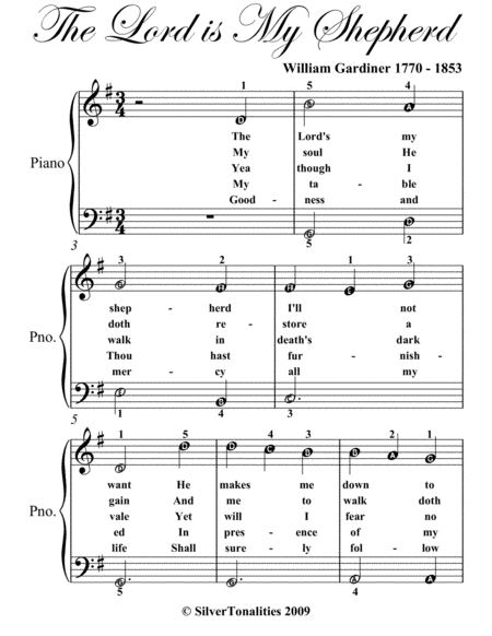 The Lord Is My Shepherd Easy Piano Sheet Music Page 2