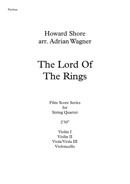 The Lord Of The Rings Howard Shore String Quartet Arr Adrian Wagner Page 2