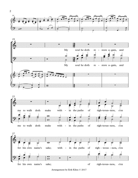 The Lords My Shepherd Sheep May Safely Graze Satb Chorale Page 2