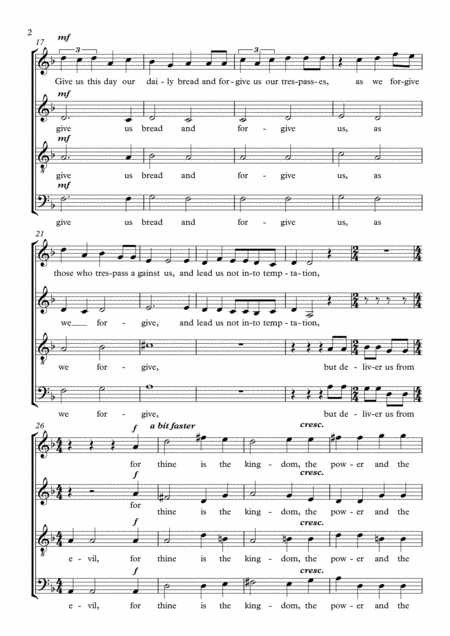 The Lords Prayer For Unaccompanied Satb Choir Page 2