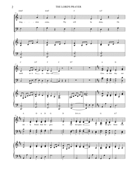 The Lords Prayer Our Father Who Art In Heaven Satb With Piano Accompaniment Page 2