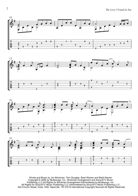 The Love I Found In You Fingerstyle Guitar Arrangement Page 2