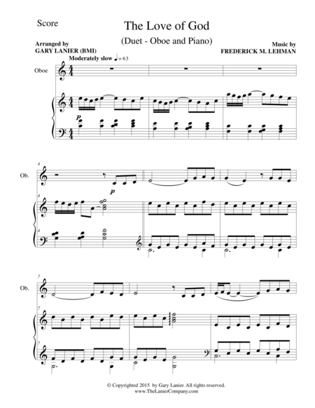 The Love Of God Duet Oboe And Piano Score And Parts Page 2