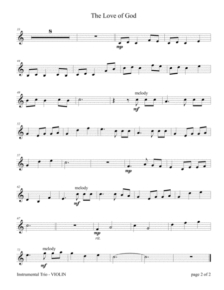 The Love Of God For Cello And Violin Duet With Piano Accompaniment Page 2