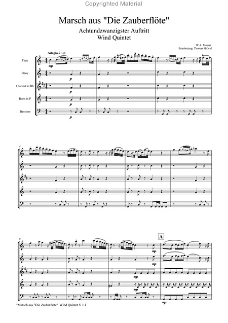 The Magic Flute Mozart March Wind Quintet Page 2