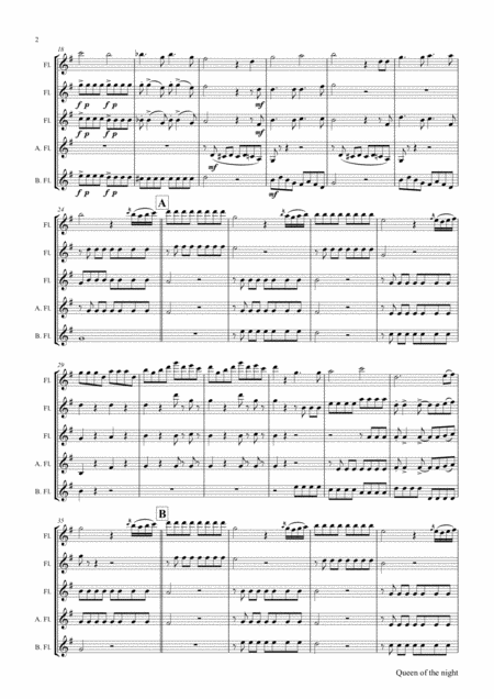 The Magic Flute Mozart Queen Of The Night Flute Quintet Page 2