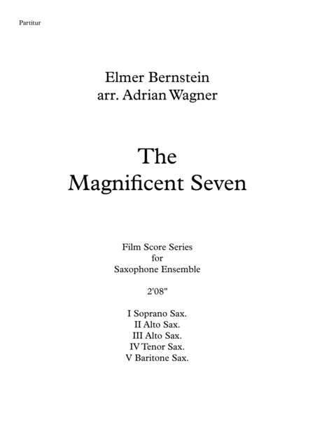 The Magnificent Seven Elmer Bernstein Saxophone Quintet Arr Adrian Wagner Page 2