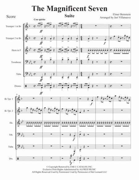 The Magnificent Seven Suite For Brass Quintet With Optional Drums Page 2