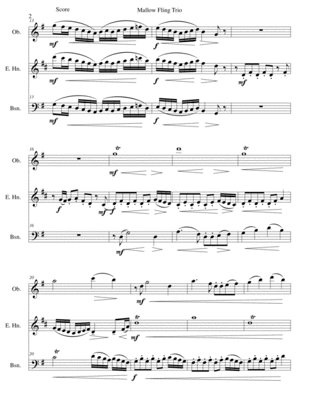 The Mallow Fling For Double Reed Trio Oboe Cor Anglais Bassoon Page 2