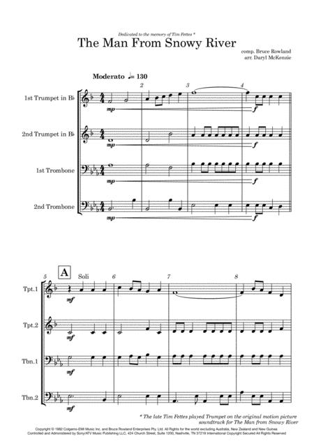 The Man From Snowy River Main Title Theme Brass Quartet Page 2