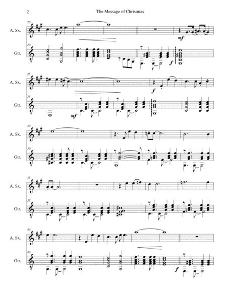 The Message Of Christmas For Alto Saxophone And Guitar Page 2