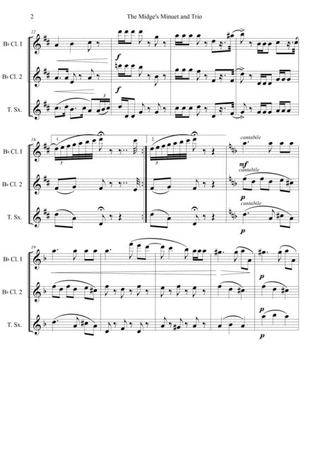 The Midges Minuet And Trio For 2 Clarinets And Tenor Saxophone Score Page 2