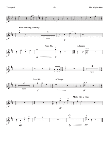 The Mighty One Bb Trumpet 1 Page 2