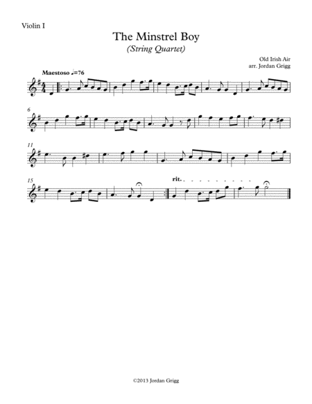 The Minstrel Boy String Quartet Page 2