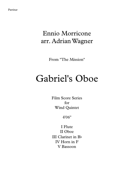 The Mission Gabriels Oboe Ennio Morricone Wind Quintet Arr Adrian Wagner Page 2