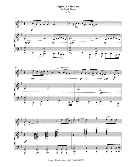 The Moody Blues Nights In White Satin For Violin Piano Page 2