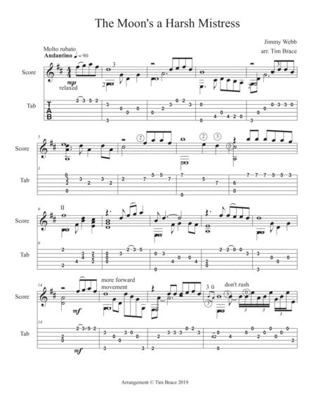 The Moon Is A Harsh Mistress Guitar Notation Tab Page 2