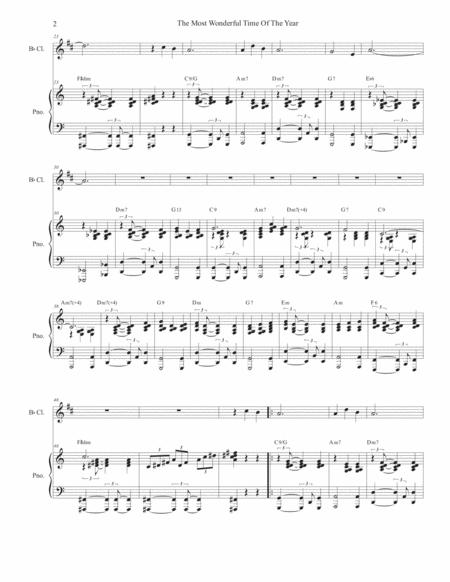 The Most Wonderful Time Of The Year Bb Clarinet Solo And Piano Page 2