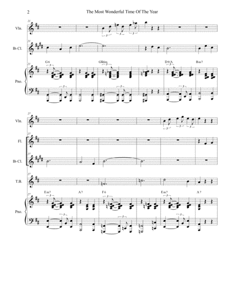 The Most Wonderful Time Of The Year Duet For Flute And Bb Clarinet Page 2