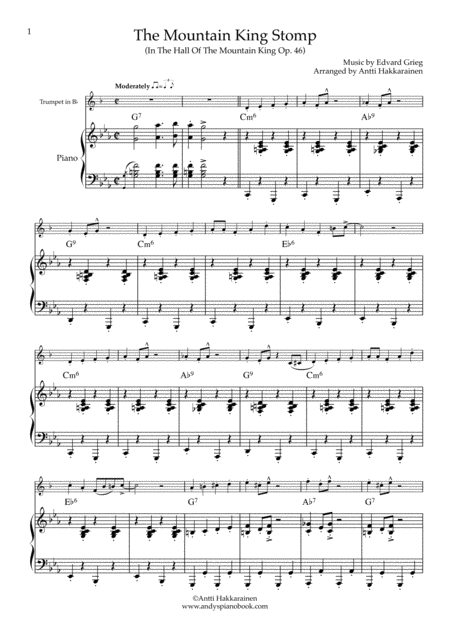 The Mountain King Stomp In The Hall Of The Mountain King Trumpet Piano Page 2