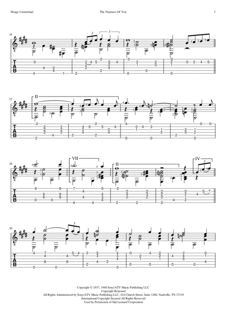 The Nearness Of You Standard Notation And Tab Page 2