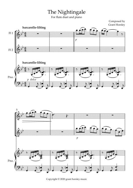 The Nightingale Flute Duet And Piano Early Intermediate Page 2