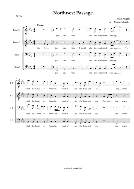 The Northwest Passage Stan Rogers Ttbb Sea Shanty Arranged For Mens Choir Page 2