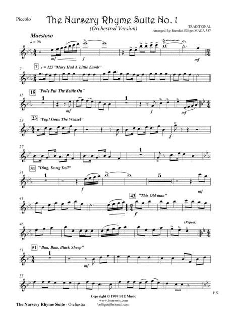 The Nursery Rhyme Suite No 1 Orchestra Score And Parts Pdf Page 2
