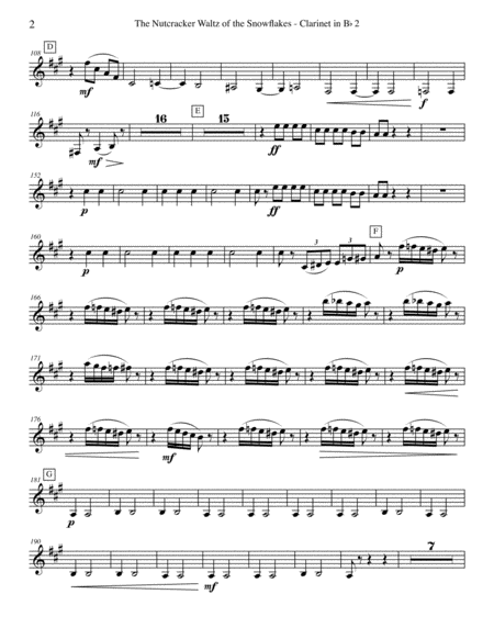 The Nutcracker Waltz Of The Snowflakes Clarinet In Bb 2 Transposed Part Page 2