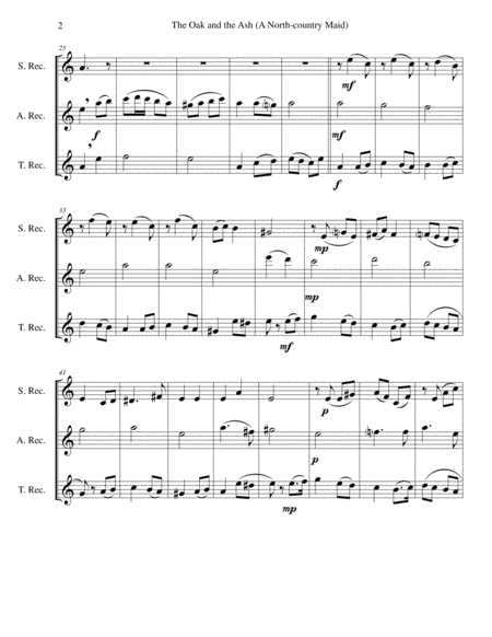 The Oak And The Ash A North Country Maid For Recorder Trio Soprano Alto Tenor Page 2