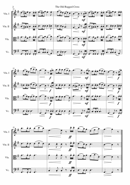 The Old Rugged Cross Original Version String Quartet Page 2