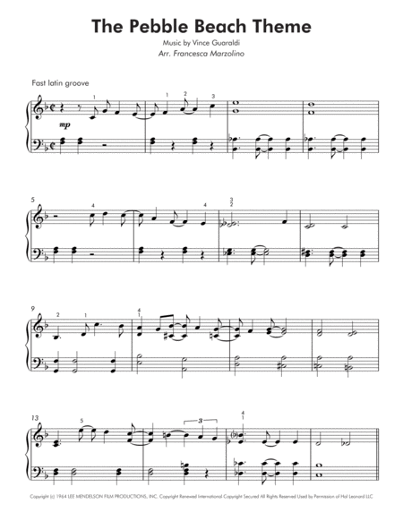 The Pebble Beach Theme Easy Piano Page 2