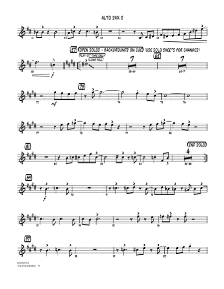 The Pink Panther Arr Mike Tomaro Alto Sax 2 Page 2