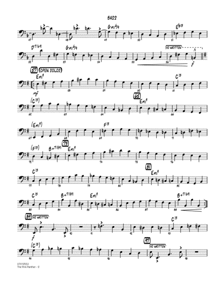 The Pink Panther Arr Mike Tomaro Bass Page 2