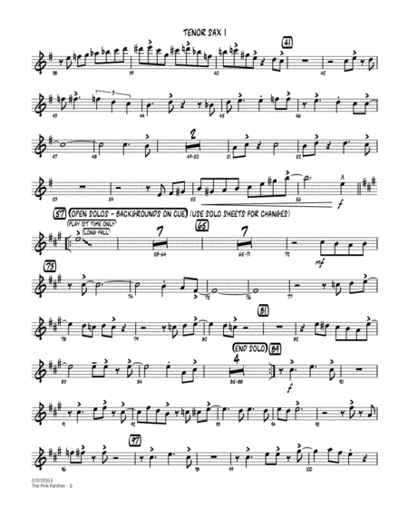 The Pink Panther Arr Mike Tomaro Tenor Sax 1 Page 2