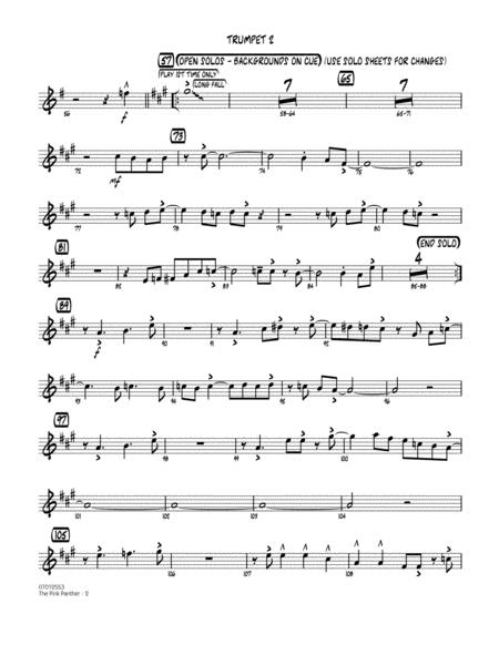 The Pink Panther Arr Mike Tomaro Trumpet 2 Page 2