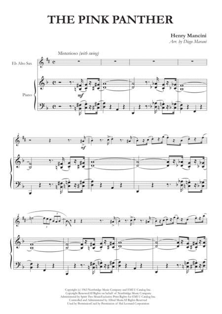 The Pink Panther For Alto Saxophone And Piano Page 2