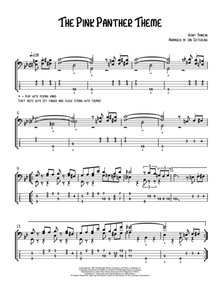 The Pink Panther Theme For Solo Bass Guitar Page 2