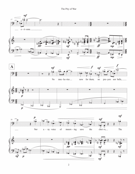 The Pity Of War 2015 For Baritone And Piano Page 2