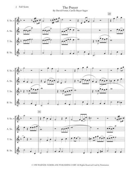 The Prayer Andrea Bocelli And Celine Dion For Saxophone Quartet Page 2
