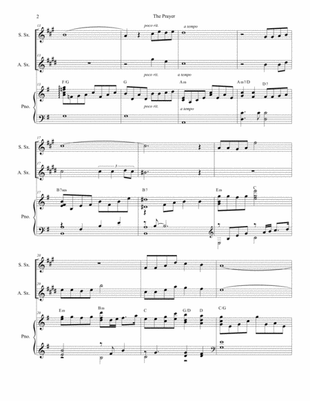 The Prayer Duet For Soprano And Alto Saxophone Page 2