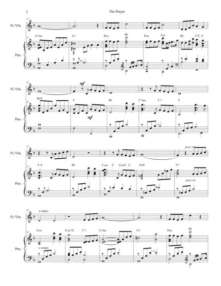 The Prayer For Flute Or Violin Solo And Piano Page 2