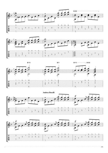 The Prayer Solo Guitar Tablature Page 2
