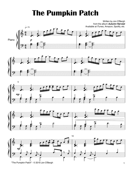 The Pumpkin Patch Easy Solo Piano Page 2