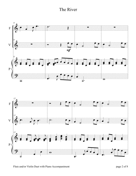 The River For Flute And Or Violin Duet With Piano Accompaniment Page 2