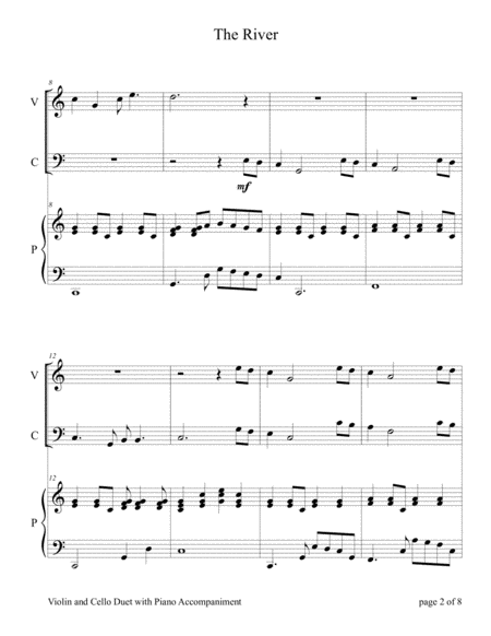 The River For Violin And Cello Duet With Piano Accompaniment Page 2