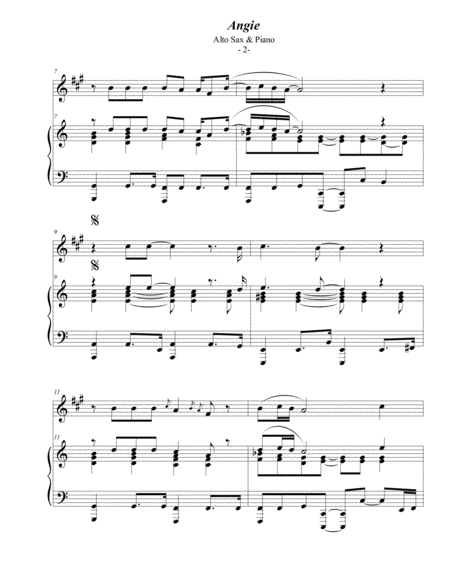 The Rolling Stones Angie For Alto Sax Piano Page 2