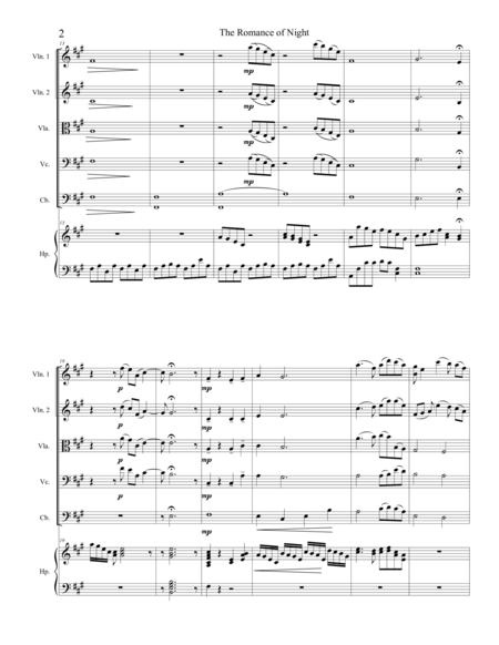 The Romance Of Night For String Orchestra And Harp Page 2