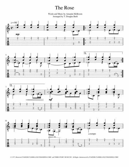 The Rose Arranged For Finger Style Guitar Page 2