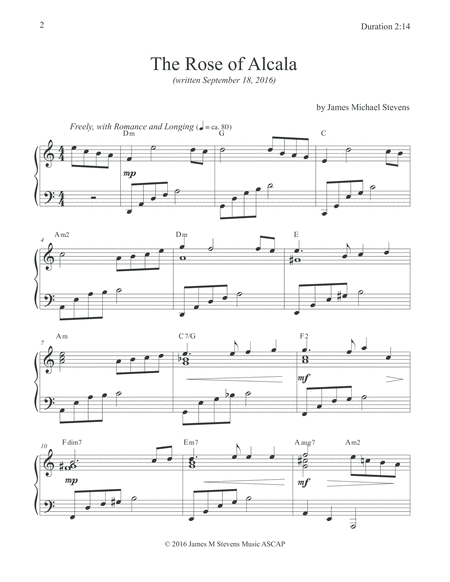 The Rose Of Alcala Romantic Piano Page 2